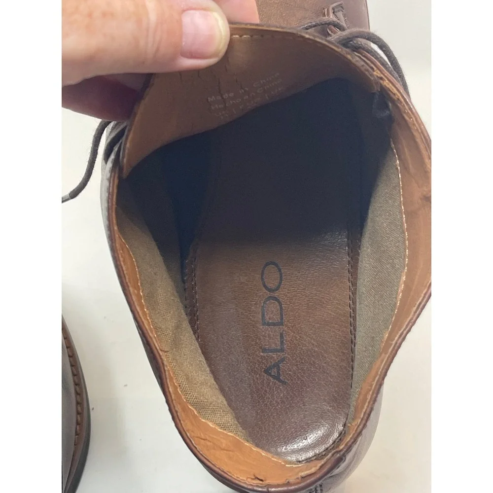 Aldo Chukka Boots Mens Brown Leather Good Lace Up‎ Desert Boots